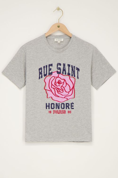 Grey T-shirt "Rue Saint Honore"