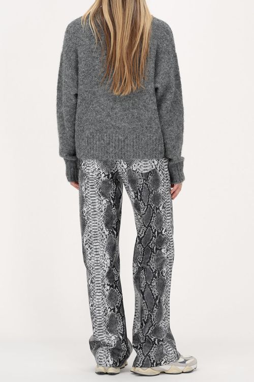 Grey wide leg trousers with snake print | My Jewellery