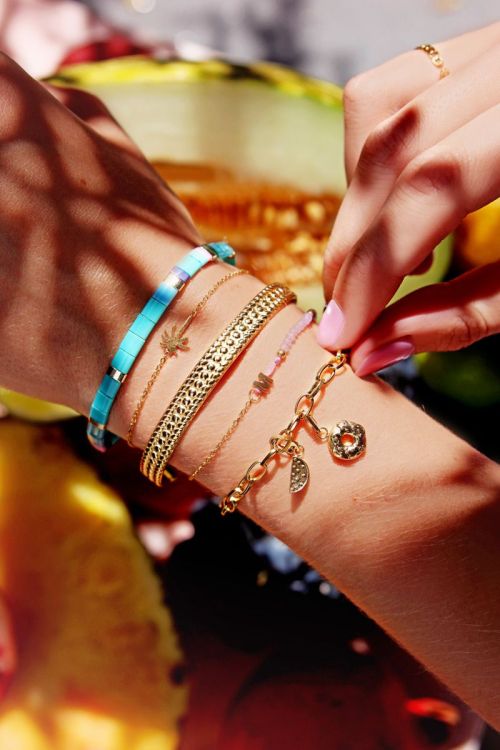 Groen armbandje platte kralen | My Jewellery