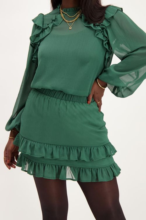Groen rokje met ruffles | My Jewellery