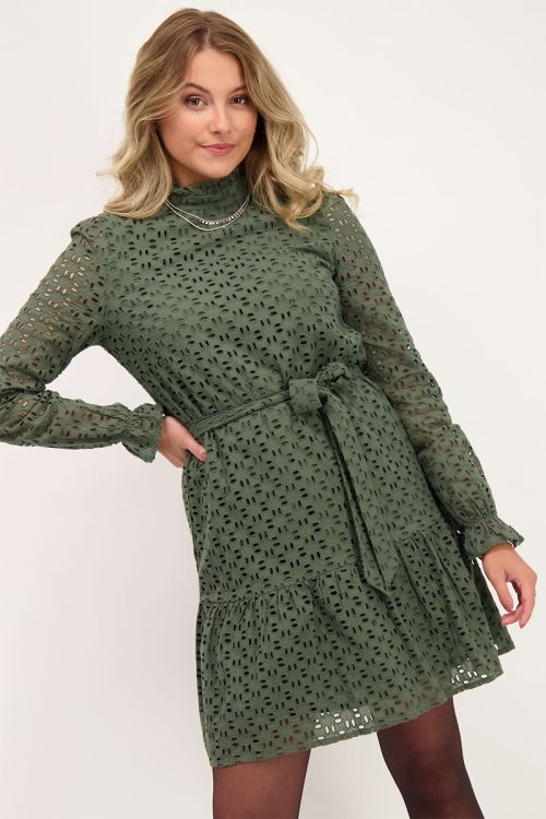 Groene jurk met embroidery