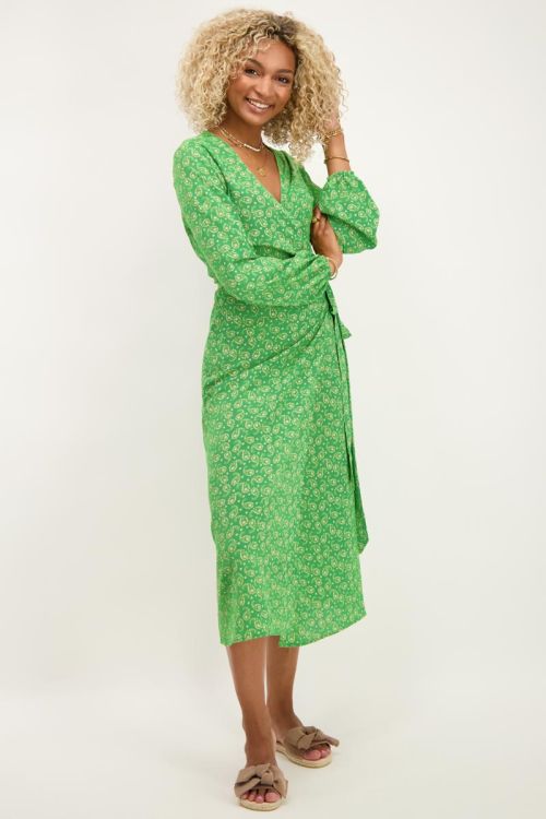 Groene midi jurk met paisley print