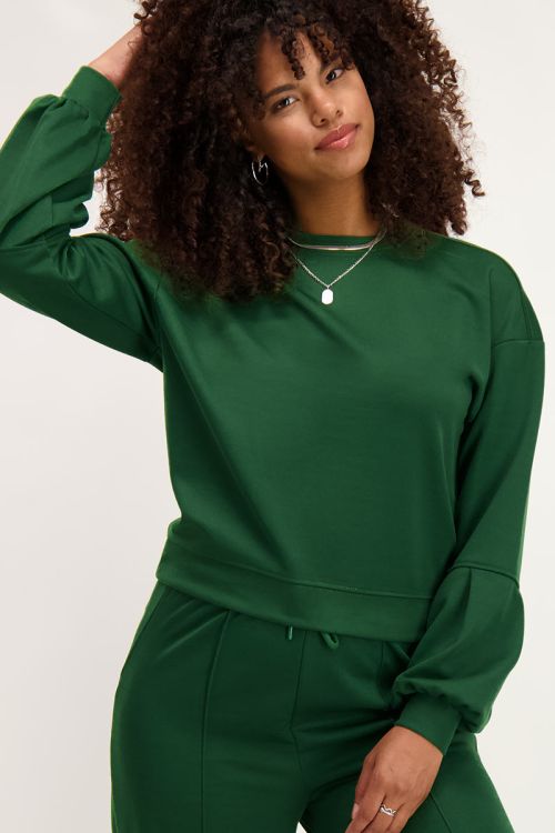 Groene sweater met ballonmouwen | My Jewellery