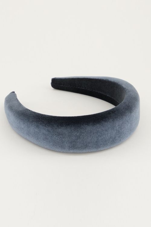 Grijsblauwe brede haarband, stoffen haarband My Jewellery