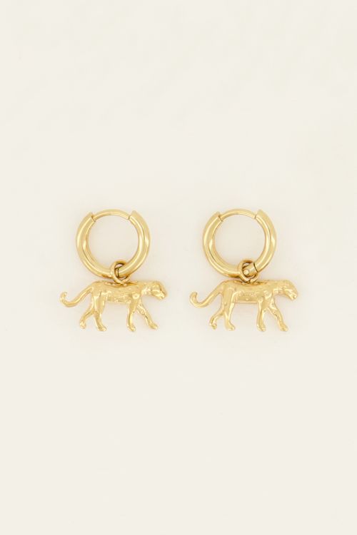 Hoop earrings with leopard charm | My Jewellery