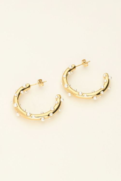Hoop earrings with small pearls | My Jewellery