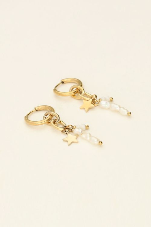Hoop earrings with star & pearls | My Jewellery