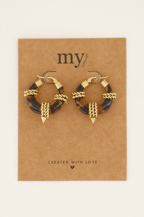 Oorringen ronde schakel & gevlekt patroon | My Jewellery
