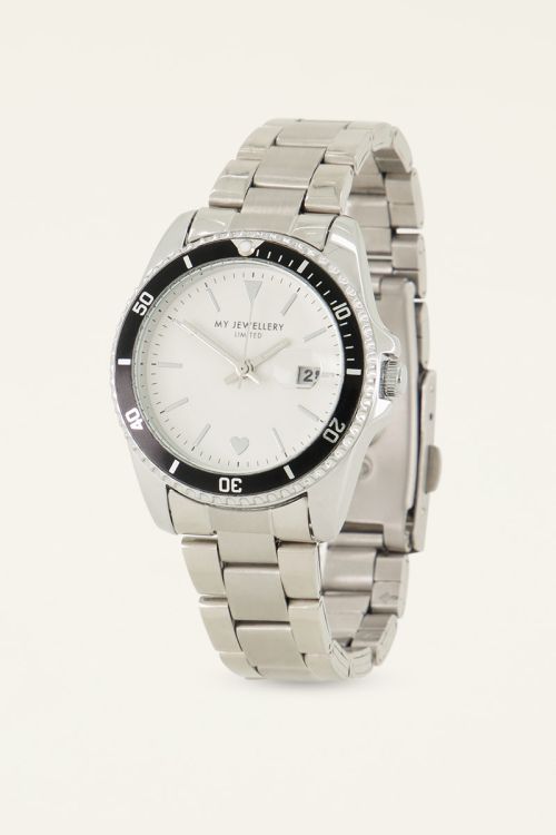 Horloge schakelband witte wijzerplaat