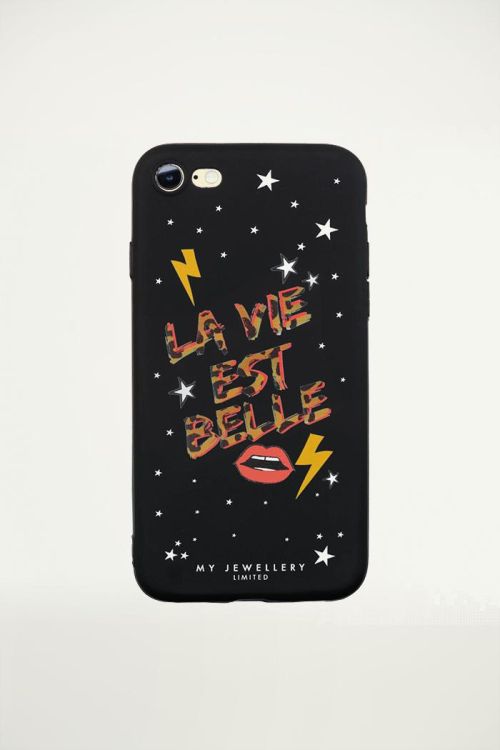 iPhone hoesje zwart quote soepel leopard, hoesjes