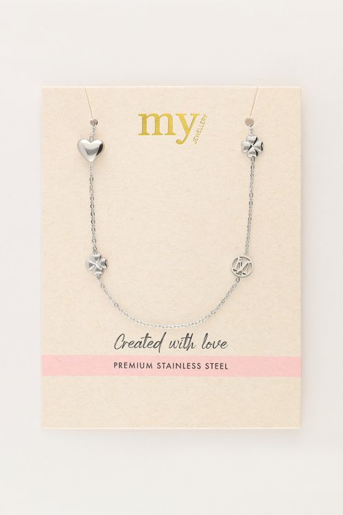 Iconic long necklace with hearts and clovers | My Jewellery
