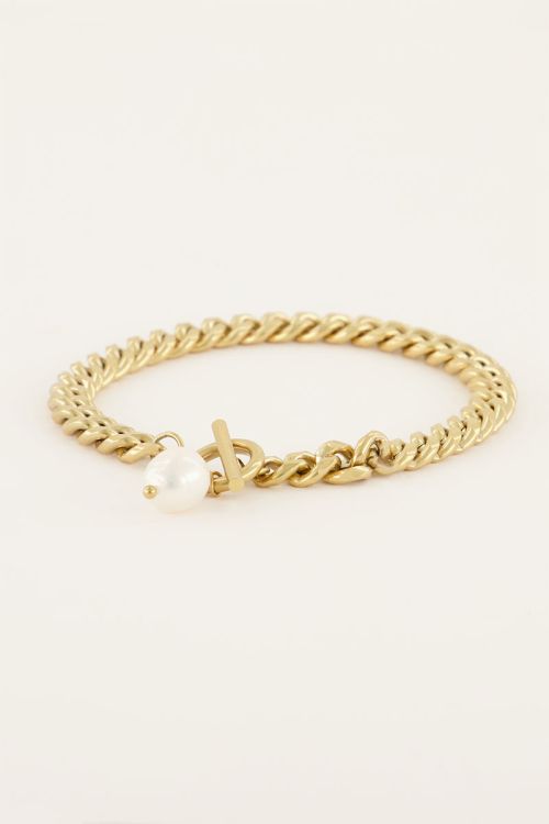 Iconic schakelarmband met parel