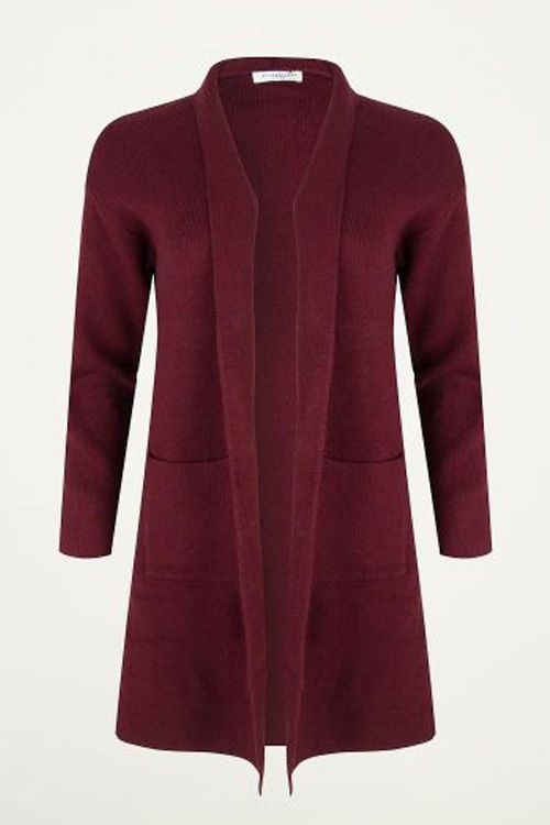 Lang gebreid vest bordeaux My Jewellery