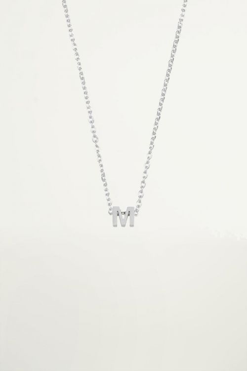 Silver initial necklace