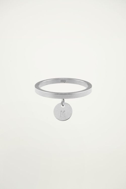 initial ring, zilveren initial ring