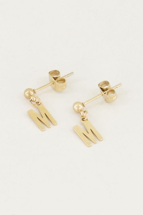 Studs with initial, letter earrings