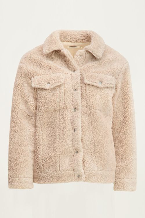 Beige oversized teddy jas, teddy jas My Jewellery