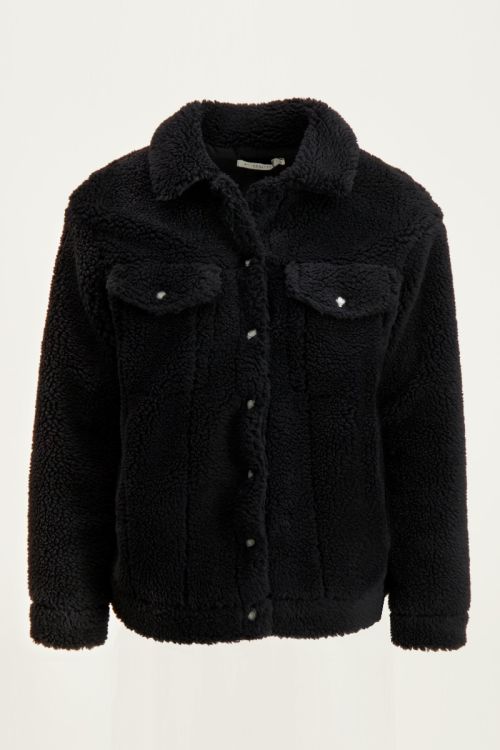 Zwarte oversized teddy jas, zwarte jas My Jewellery