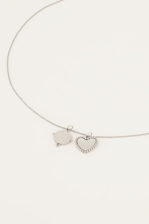 Ketting met bedeltjes rondje & hartje | My Jewellery