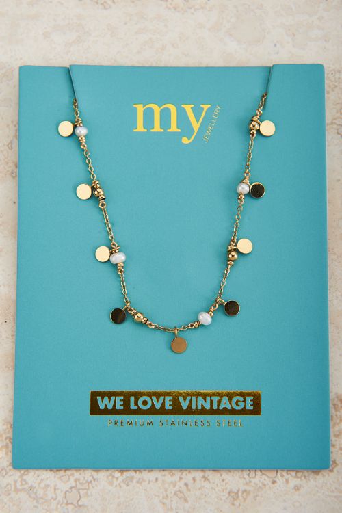 Vintage ketting met muntjes & parels | My Jewellery