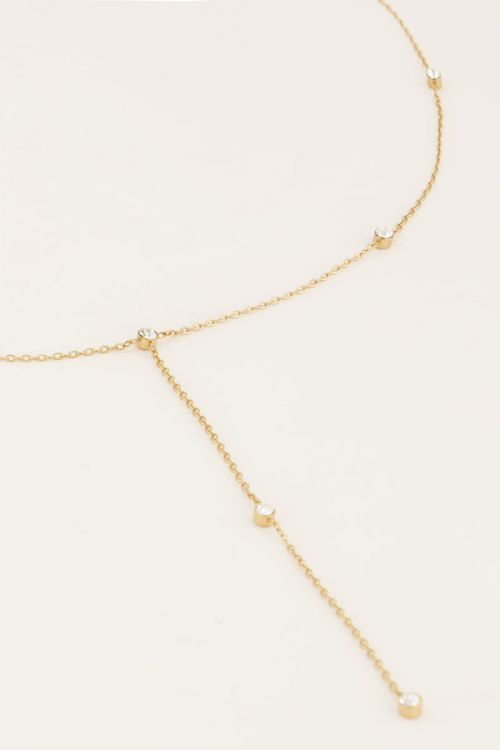 Ketting Y-vorm strass steentjes | My Jewellery