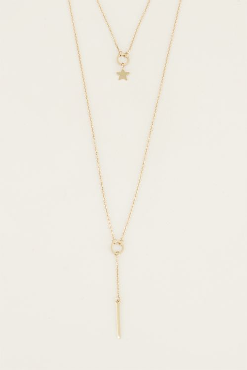 Dubbele ketting staafje ster | Sterren ketting My Jewellery