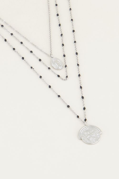 Driedubbele ketting muntjes en kralen | Kralenketting My Jewellery