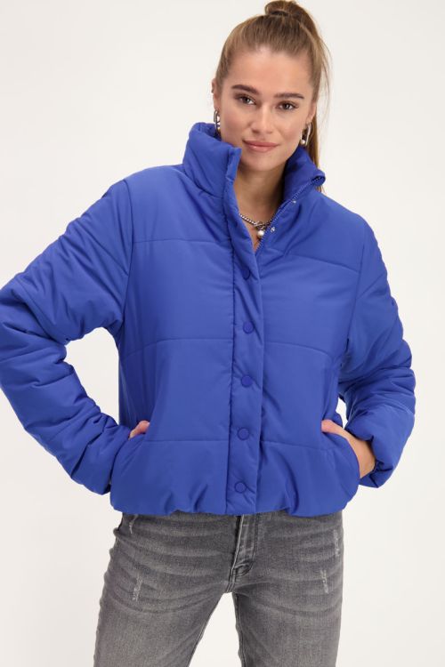 cobalt blue padded jacket