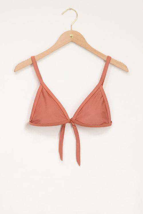 Kupferfarbenes glänzendes Triangel Bikini-Oberteil