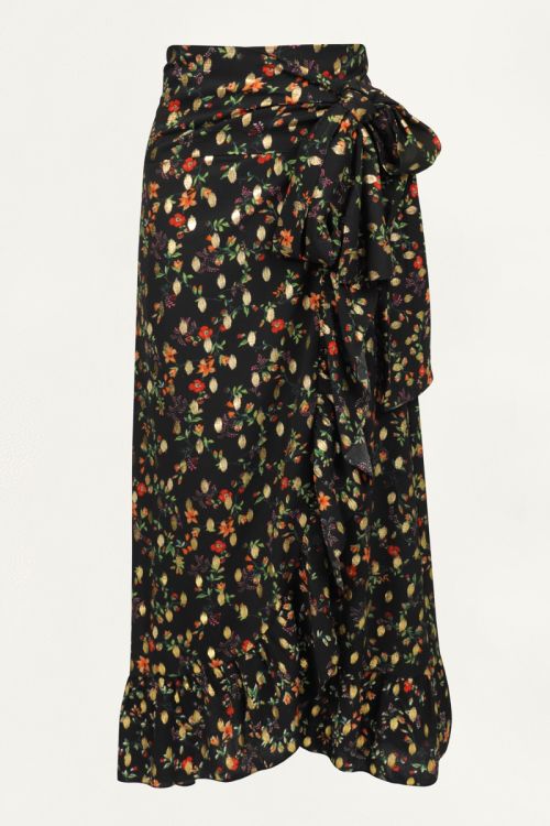 Lange overslagrok bloemenprint, maxi rok My Jewellery