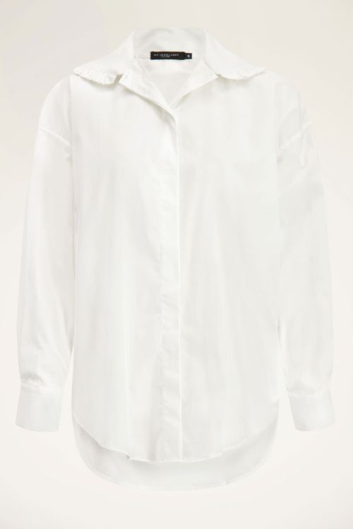 Witte blouse met ruffle kraag | My Jewellery
