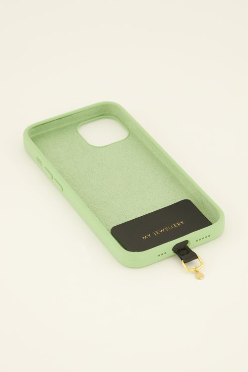 Black fixture for phone lanyard