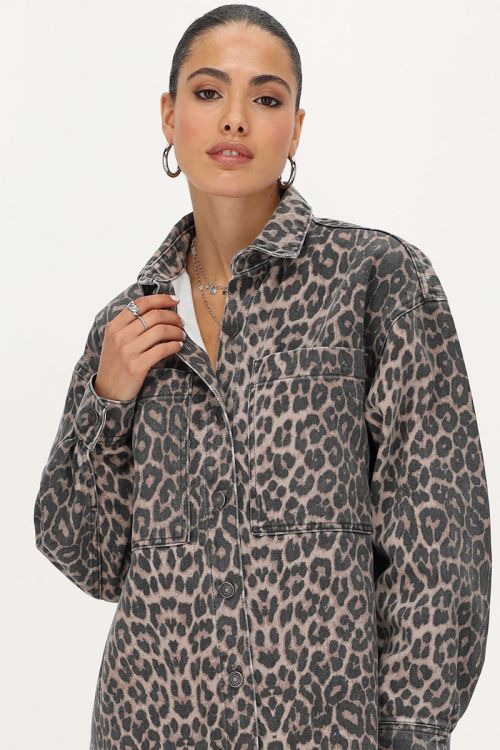Leopard print denim blouse dress | My Jewellery