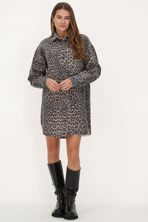 Leopard print denim blouse dress | My Jewellery