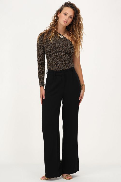 Leopard print one shoulder top with lurex | My Jewellery