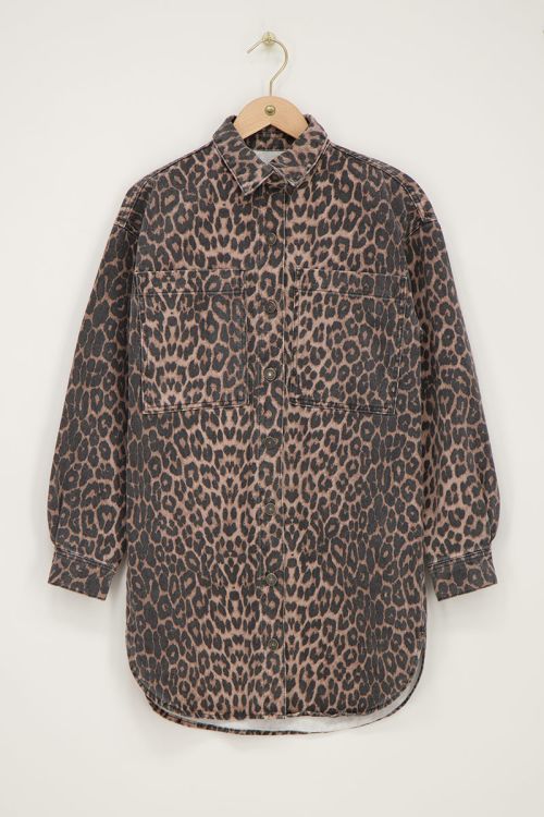 Leopard print denim blouse dress | My Jewellery