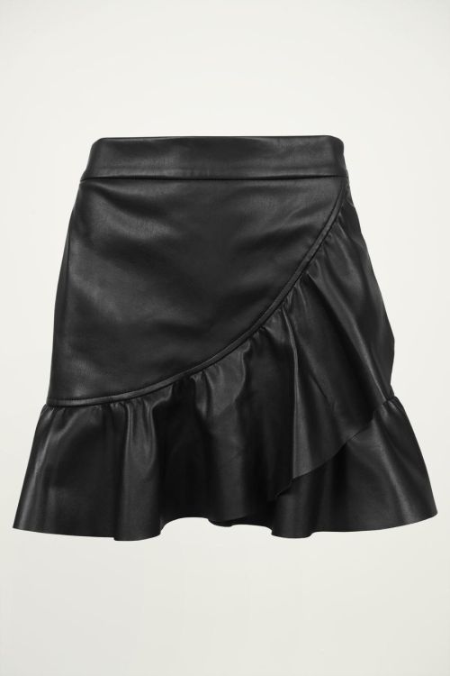 Rok met ruffles leatherlook, leren rok My Jewellery