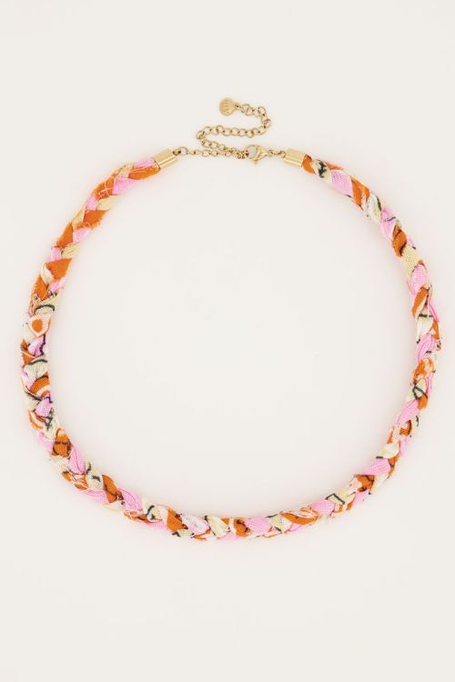 Lichtroze ketting sunrocks gevlochten | My Jewellery 