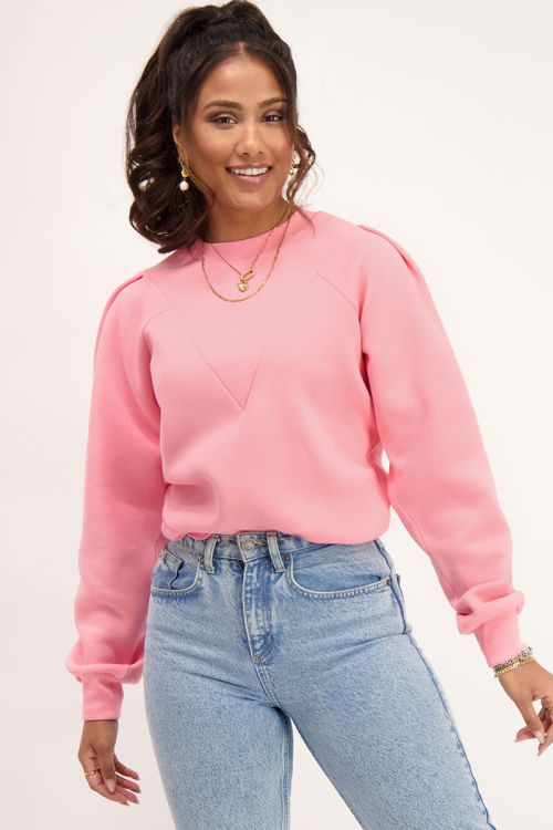 Lichtroze sweater met V shape | My Jewellery