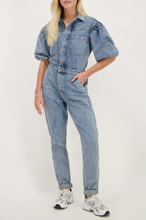 Light blue denim jumpsuit | My Jewellery