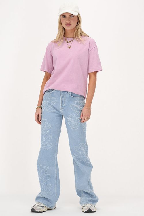 Light pink basic T-shirt acid wash | My Jewellery