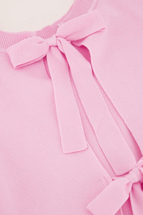 Light pink top with short sleeves & bows | My Jewellery