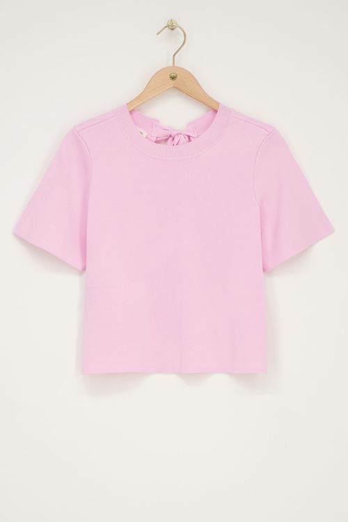 Light pink top with short sleeves & bows | My Jewellery