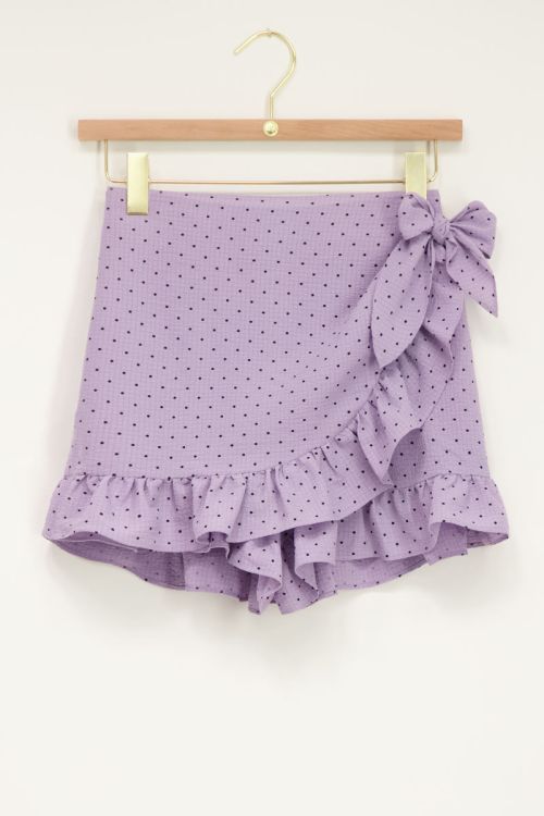 Lila skort met stippen print