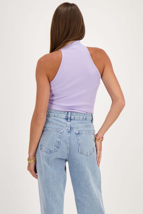 Lilac halter top with rib texture | My Jewellery