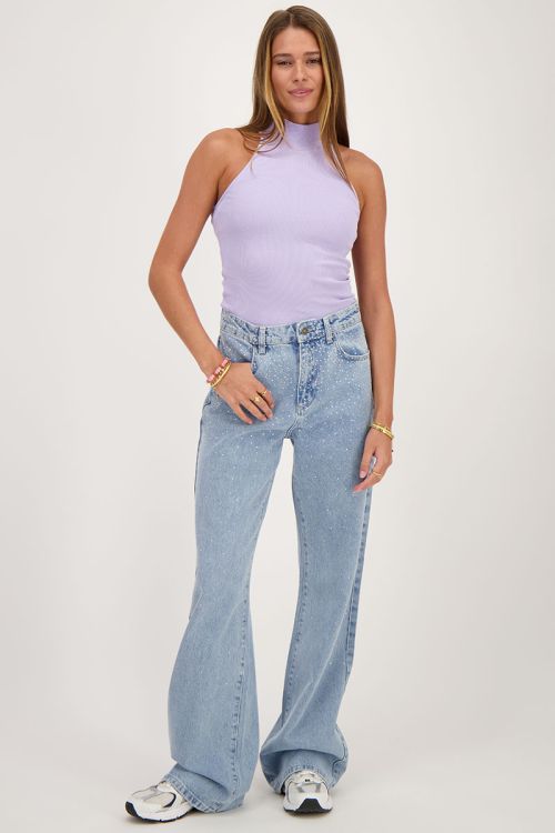 Lilac halter top with rib texture | My Jewellery
