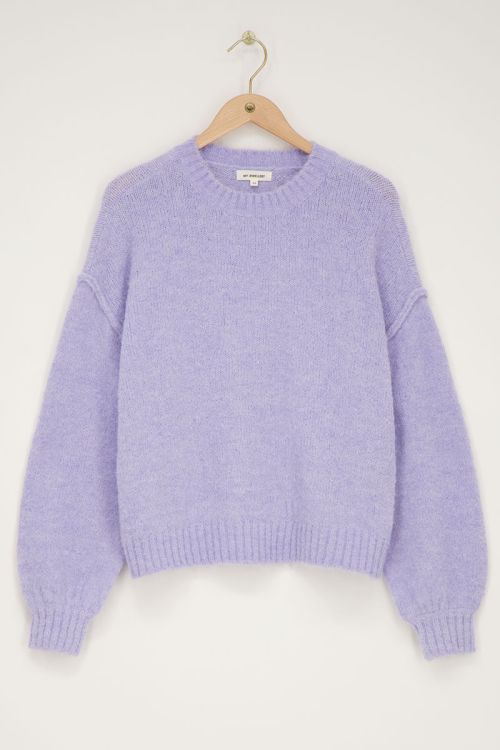 Lilac oversized sweater with balloon sleeves | My Jewellery