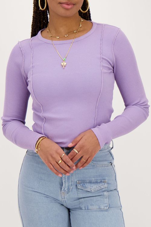 Lilac top with rib and babylock | My Jewellery