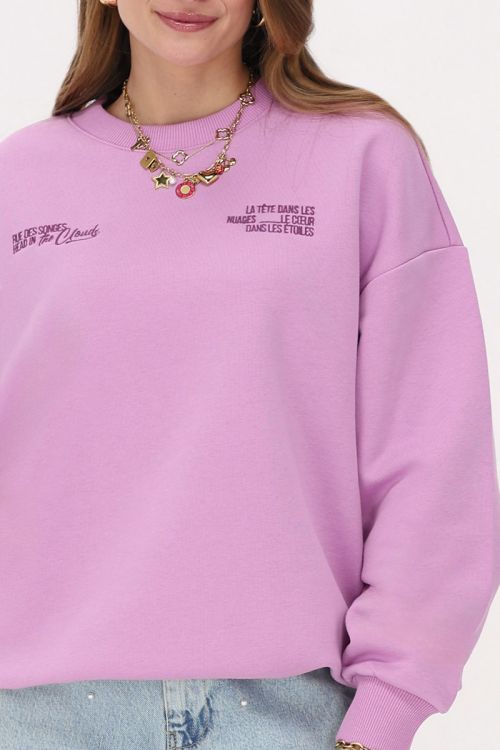 Lilac sweater "Head in the clouds"