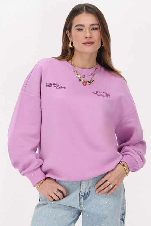 Lilac sweater "Head in the clouds"